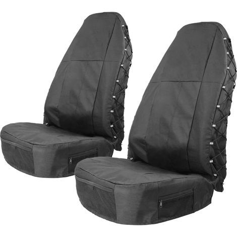 Housses de siège imperméables à dossier haut (2 pièces) – Multipoches – Universelles – Pour camions, voitures, SUV, pick-ups et fourgonnettes (1/5)