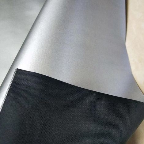 Sollbry Tela de sombra opaca negra y plateada, tela parasol ligera e impermeable (150 × 300 cm) (1/3)