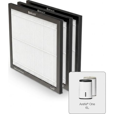 Filtro HEPA H13 de Repuesto Meaco Arete One 6L para Purificación de Aire y Alergias, Grado Médico Certificado que Captura 99.75% de Partículas, Moho y Polvo