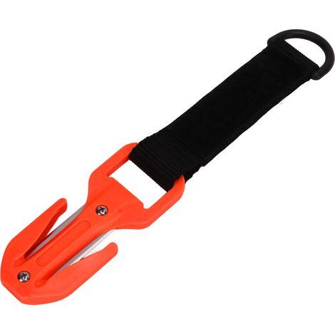 Coupe-corde de plongée double lame pour sécurité et sauvetage, couleur orange. (1/5)