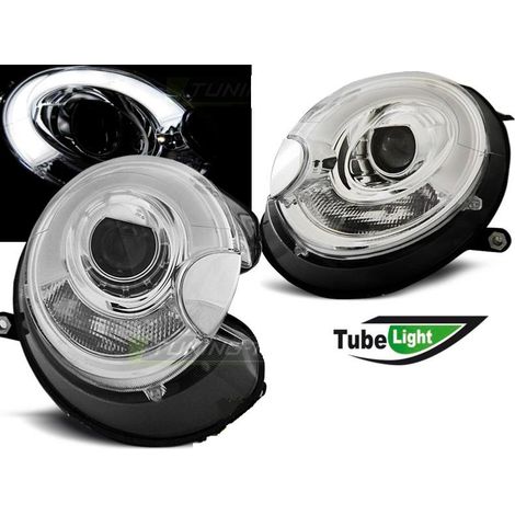 Paire de feux phares Mini Cooper 06-14 Daylight LTI chrome-27361565 (1/4)