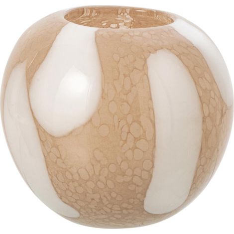 Vase Boule en Verre "Digo" 20cm Beige & Blanc (1/2)