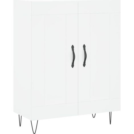 Buffet bahut commode armoire meuble de rangement organisateur cuisine salle de séjour salon 69,5 x 34 x 90 cm bois d'ingénierie blanc