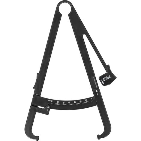 Pied à coulisse métrique noir en plastique pour mesure de pli cutané, outil de mesure de graisse corporelle unisexe. (1/5)