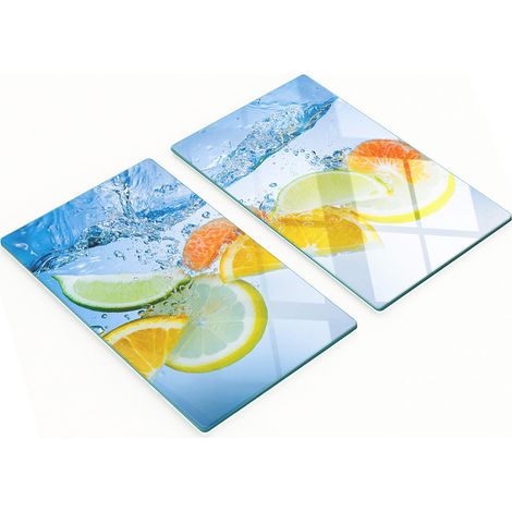 Taglieri da cucina in vetro con grafica "Acqua agli agrumi" 2x30x52 cm (1/5)