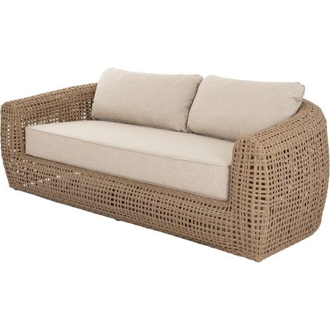 Bloom Collection Outdoor Sofa - Metal - L108 x W202 x H72 cm - Brown