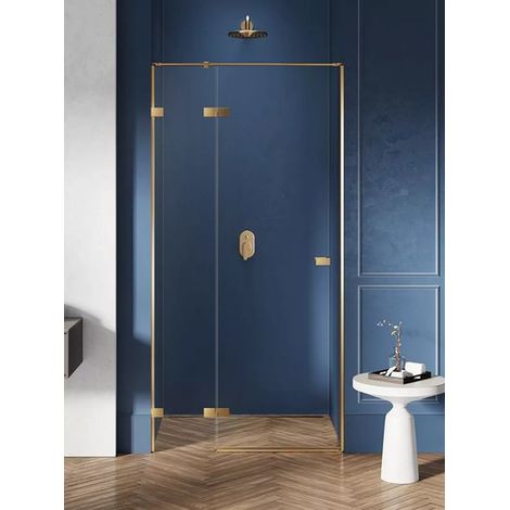 Porte de douche  90 cm doré brossé pivotante droite  BALI GOLD BRUSHED (1/5)