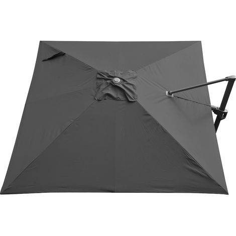 Proloisirs – Toile parasol déporté 3x3m en polyester 210g/m² – Protection UV 90% – Air vent intégré pour circulation d'air – Installation facile
