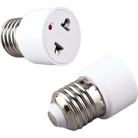 Adaptateur Douille Lampe - Prise E27 vers Prise Femelle Standard - 250 V CA - 2 A - Matériau Ignifuge - Lot de 2