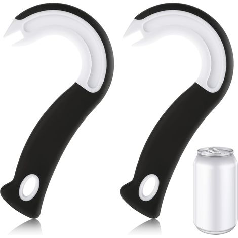 Sollbry Lot de 2 ouvre-boîtes en forme d'anneau - Ustensile de cuisine portable - Ouvre-boîte - Avec poignée antidérapante - Pour ouvrir des canettes de bière et de boissons (1/5)