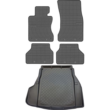 Juego de alfombrillas de goma para coche y alfombrilla para maletero para BMW Serie 5 E60 Sedán (de julio a febrero de 2010)