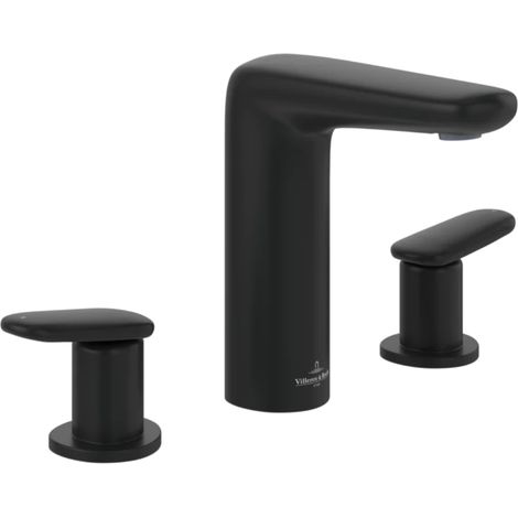 Mélangeur lavabo 3 trous VILLEROY ET BOCH Antao avec vidage Push Open Matt Black (1/5)