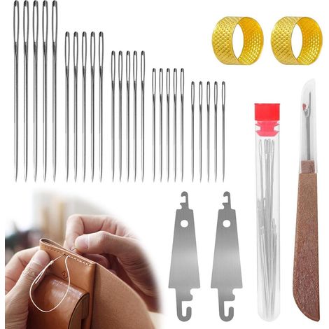 Nähnadel-Set Edelstahl 31-teilig mit großem Öhr, Nadeln für Handarbeit & DIY