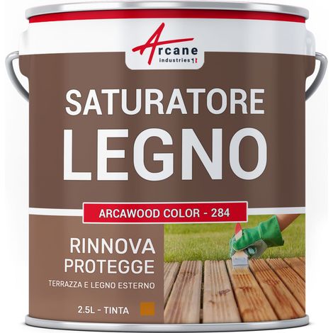 Saturatore per legno, a base di oli naturali vegetali - ARCAWOOD COLOR 284 - 2,5 L (fino a 12,5 m²) Pino dell'Oregon - Tinta Arancione - ARCANE INDUSTRIES (1/5)