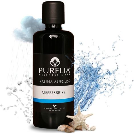 PURELIA Saunaaufguss Konzentrat Meeresbrise 100 ml natürlicher Sauna-aufguss - reine ätherische Öle (1/5)