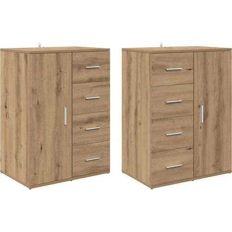 Sideboards Corona 2 pcs Artisan-Eiche 59 x 39 x 80 cm vidaXL