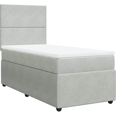 Maison Exclusive - Boxspringbett mit Matratze Hellgrau 80x200 cm (1/5)