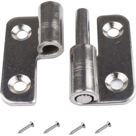 Detachable 3.8 cm hinges - Removable door hinges - Made of 304 stainless steel - For right-handed use (1/4)