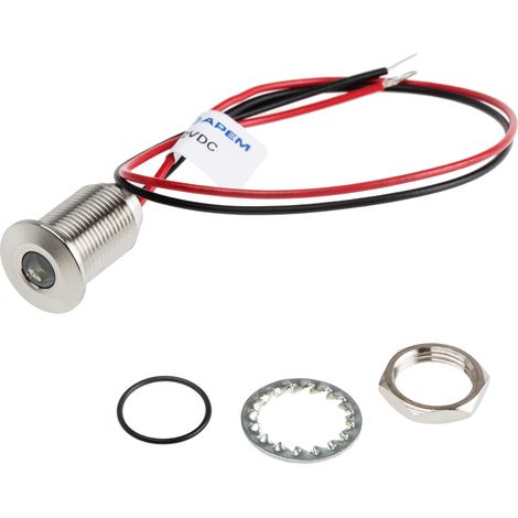 Voyant de panneau à LED LED lumineux Jaune RS PRO, dia. 10mm, 10.8 13.2V c.c., IP67 ( Prix pour 1 )