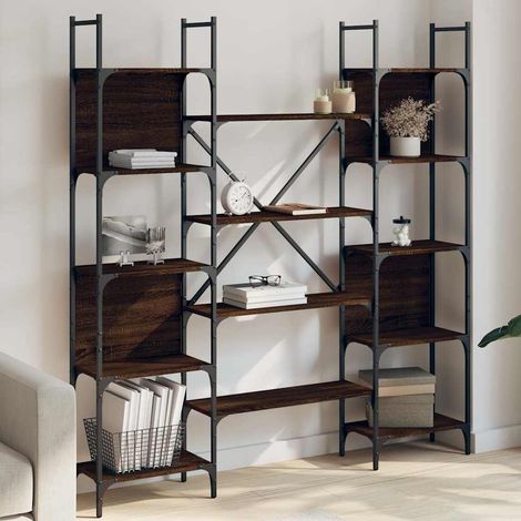 vidaXL Bibliothèque chêne marron 155,5x24x166,5 cm bois d'ingénierie (1/5)
