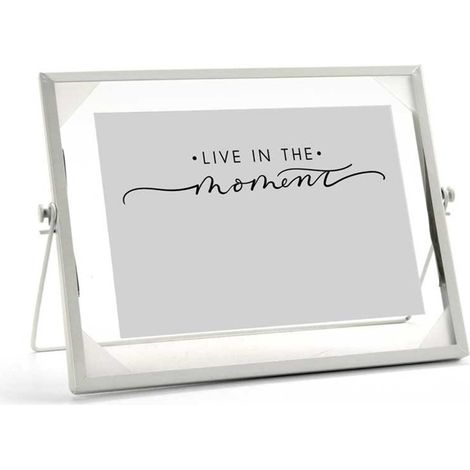 PORTAFOTO ORIZZONTALE DA TAVOLO IN METALLO 18X13 CM IN COLORE BIANCO (1/2)