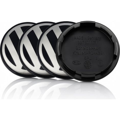 4 pièces Cache Moyeux pour VW 65mm Cache Moyeu Aluminium+ABS Cache de Roue Centrale ABS Accessoires de Voiture (1/3)