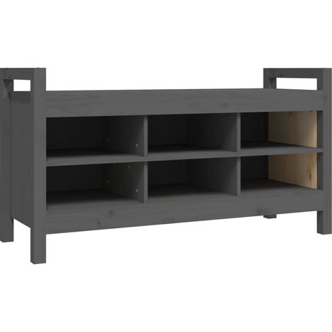 Panca da ingresso panca 110 x 40 x 60 cm in legno di pino massiccio grigio 020010801
