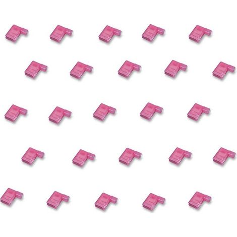 Connettori elettrici isolati da crimpare bandiera rossa - confezione da 25