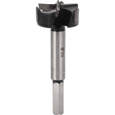 35mm Forstner bit for hinges, 3 flutes, made of cemented carbide, sharp and efficient, for furniture wood. (1/5)