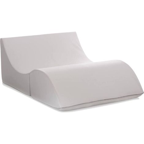 Talamo Italia - Letto pieghevole Amorina, Pouf trasformabile in letto matrimoniale, Chaise longue in ecopelle, 100% Made in Italy, 100x200h70 cm, Bianco