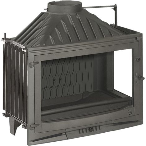 Hogar de Leña de Hierro Fundido SELENIC LATERAL DERECHO de 10 kW y Salida Superior de 200 mm