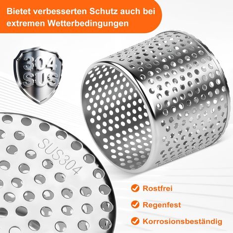 Crépine de descente d'eau pluviale en acier inoxydable – Convient aux gouttières et aux évacuations (s'adapte aux diamètres de tuyau de 50 à 63 mm) (1/5)