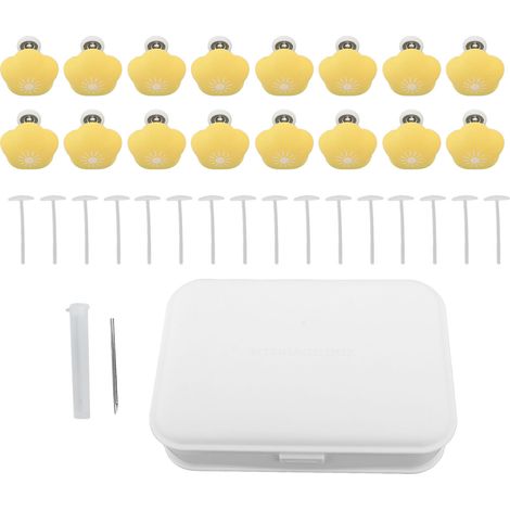 Juego de 16 sujetadores para funda nórdica con forma de flor, desmontables y antideslizantes, para ventana y manta (amarillo). (1/5)