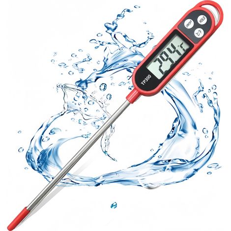 Thermometre cuisine accessoire cuison barbecue LCD Ecran( ) Rouge (1/5)
