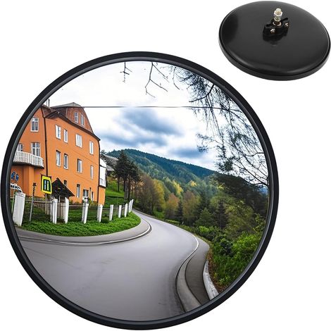 Mini Miroir Convexe De Circulation 17cm Grand Angle, Miroir Routier De Securite, Retroviseur Exterieur Et Interieur Incassable Pour Une Visibilite Maximale (1/5)