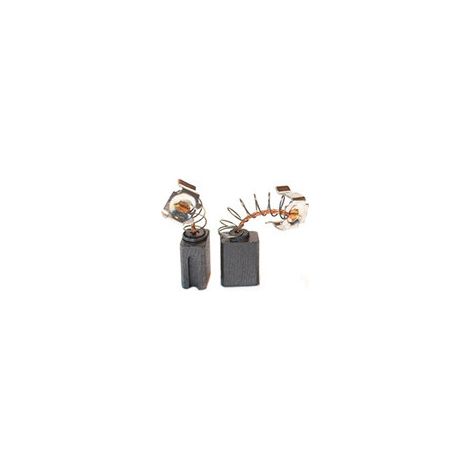 Set aus 2 anpassbaren Kohlen für Black & Decker. Abmessungen: 6 x 9 x 11,5 mm.