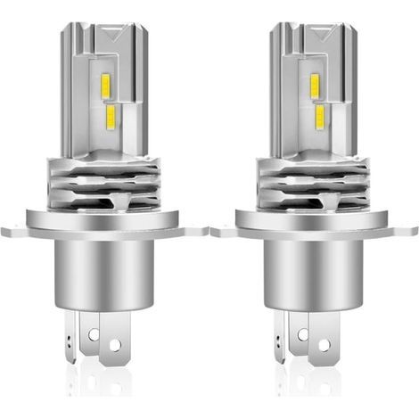 Ampoule LED H4 6500K pour phares de voiture, feux de route et feux de croisement, ampoule de remplacement pour ampoules halogènes et phares au xénon (2 pièces) (1/3)