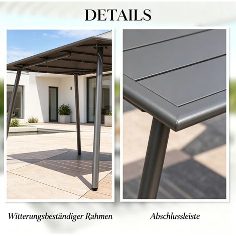 Table de terrasse élégante, table de jardin moderne, table à manger extérieure pratique, table raffinée (table seule) (1/5)