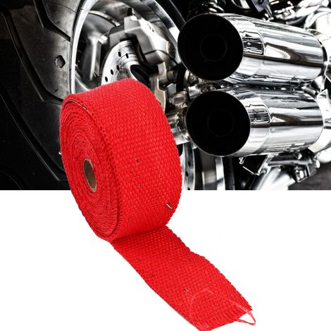 Feuille de bananier modifiée de 5 m, isolante thermiquement, avec tuyau d'évacuation, tissu isolant thermique, ruban en fibre de verre et 6 attaches de câble en acier (rouges). (1/5)