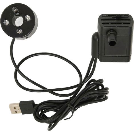Pompe submersible à LED, mini pompe de fontaine silencieuse avec lumières LED colorées, adaptée aux jeux d'eau, bassins à poissons et fontaines. (1/5)