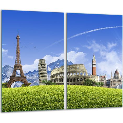 Schneidebrett aus Glas, 2x 30x52 cm, Stadt (1/5)