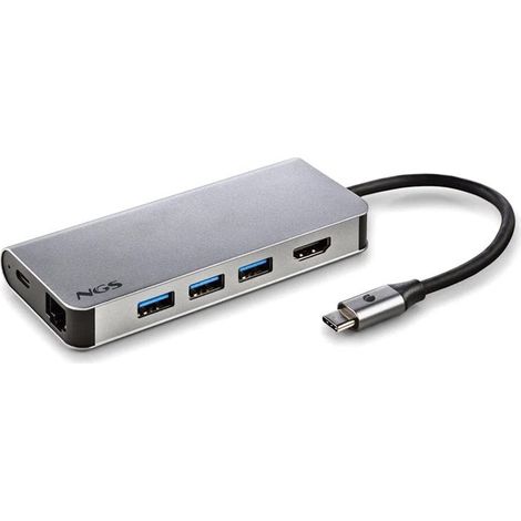 Docking USB 3.0 Tipo-C NGS WonderDock8/ 3 Puertos USB/ 1 USB Tipo-C/ 1 HDMI/ 1 RJ45/ 1 Lector Tarjetas SD (1/5)
