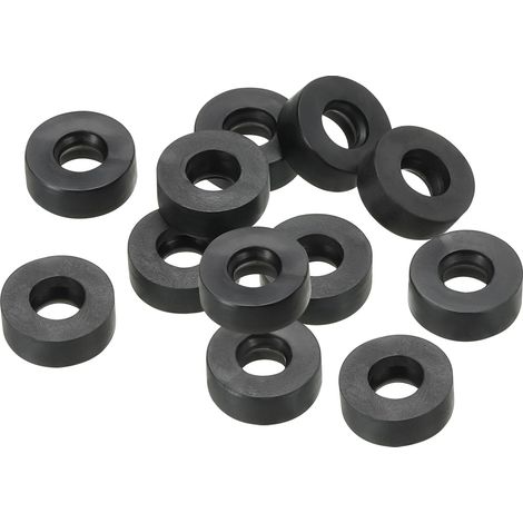 Joint Plat En Caoutchouc M6, Lot De 12, 6mm Diamètre Intérieur, 12mm Diamètre Extérieur, 4.5mm Épaisseur, Joint D'étanchéité Espaceur Pour Robinet Tuyau Raccordement Boulon, Noir (1/5)