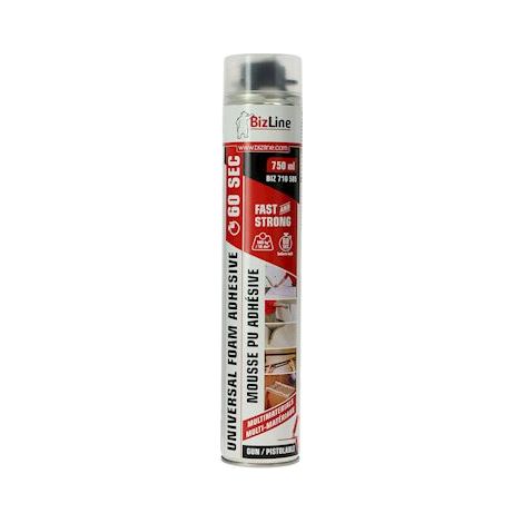 mousse pu adhésive pistolable 750 ml - pour collage rapide - bizline 710585