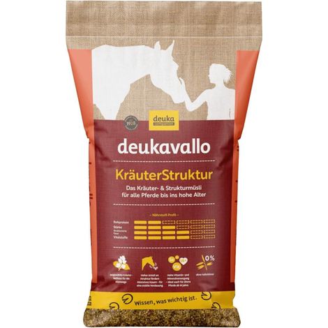 Deukavallo KräuterStruktur 15 kg Aliment pour chevaux Muesli aux herbes Muesli structuré