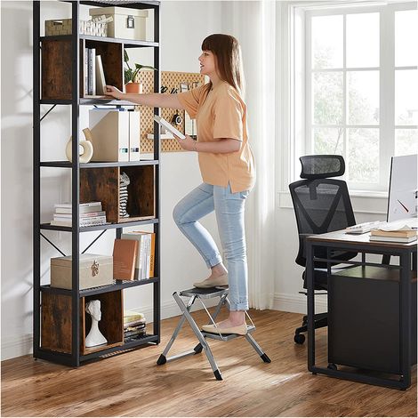 Escabeau pliant / Tabouret à 2 marches avec marches antidérapantes / Tabouret avec