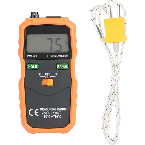 Thermomètre numérique PEAKMETER PM6501 avec sonde K pour cuisson, liquides et congélateur (1/5)