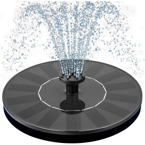 Pompa per fontana solare per bagno di uccelli da 1 W, fontana solare con 6 ugelli, pompa per fontana ad energia solare galleggiante indipendente per bagno di uccelli, giardino, laghetto, piscina, este