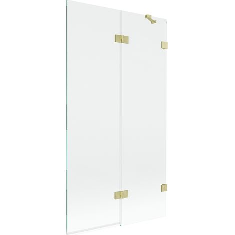 Paroi de baignoire 2 volets Mexen Lunar droite 100 x 150 cm, transparent, doré brossé - 897-100-100-55-00-P (1/5)