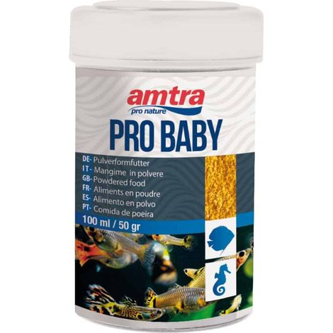 Set 6 pezzi Amtra Pro Baby 100 ml Mangime completo per pesci tropicali Extra-fine per avannotti
